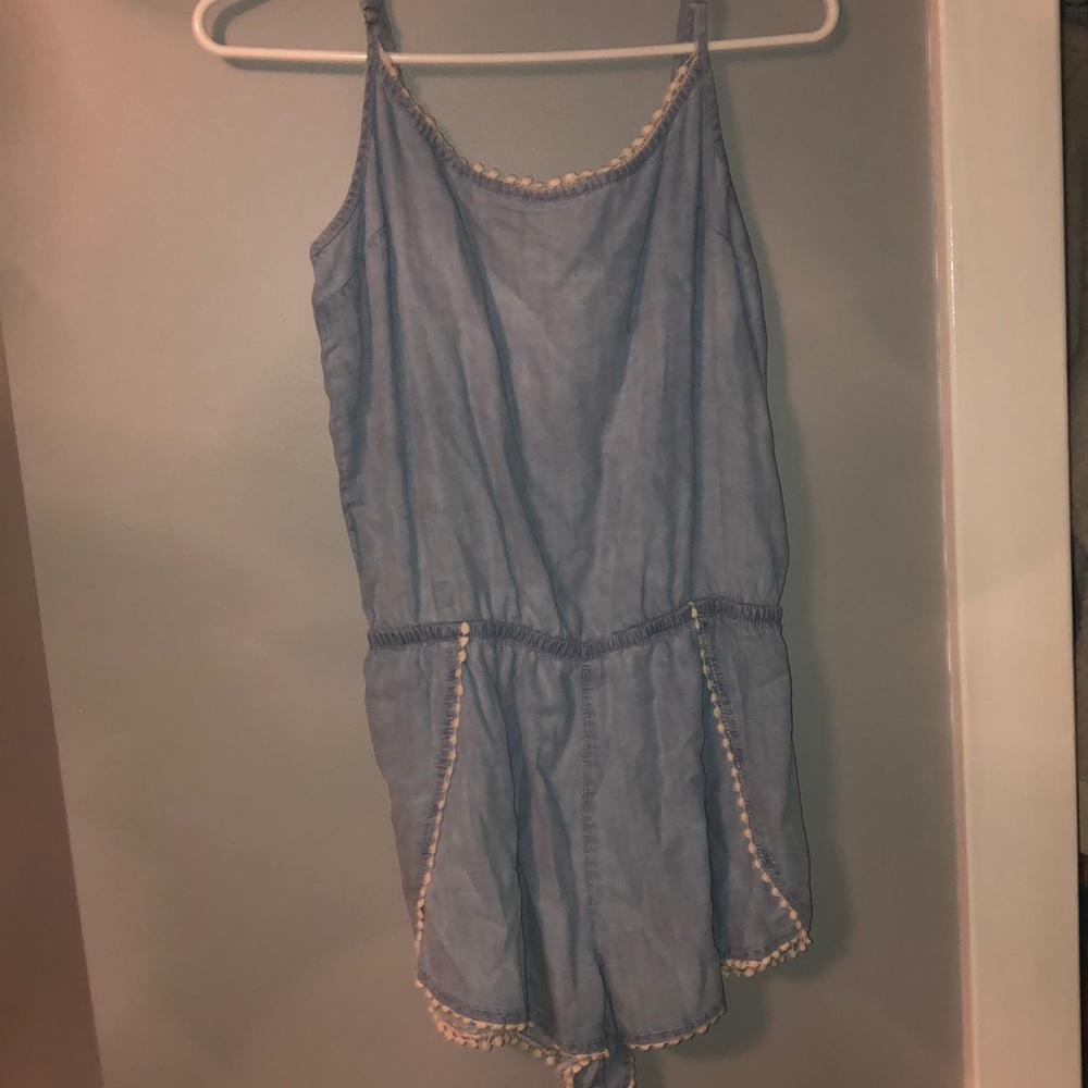 garage denim romper